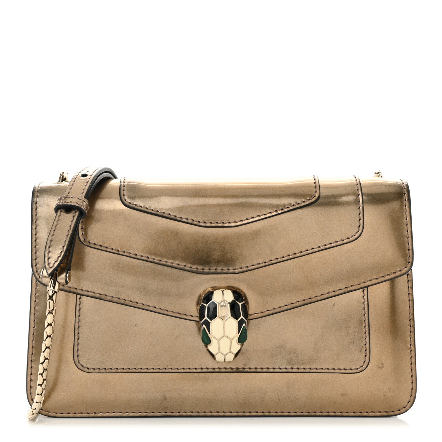 Metallic Serpenti Forever Small Shoulder Bag Bronze