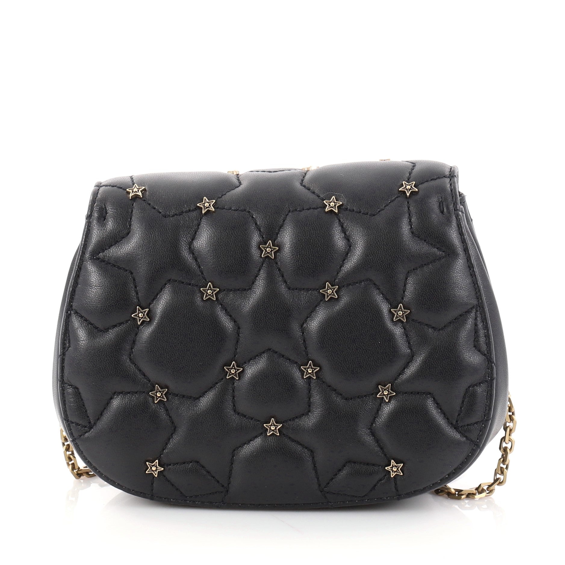 Dio(r)evolution Round Clutch with Chain Studded Leather Small