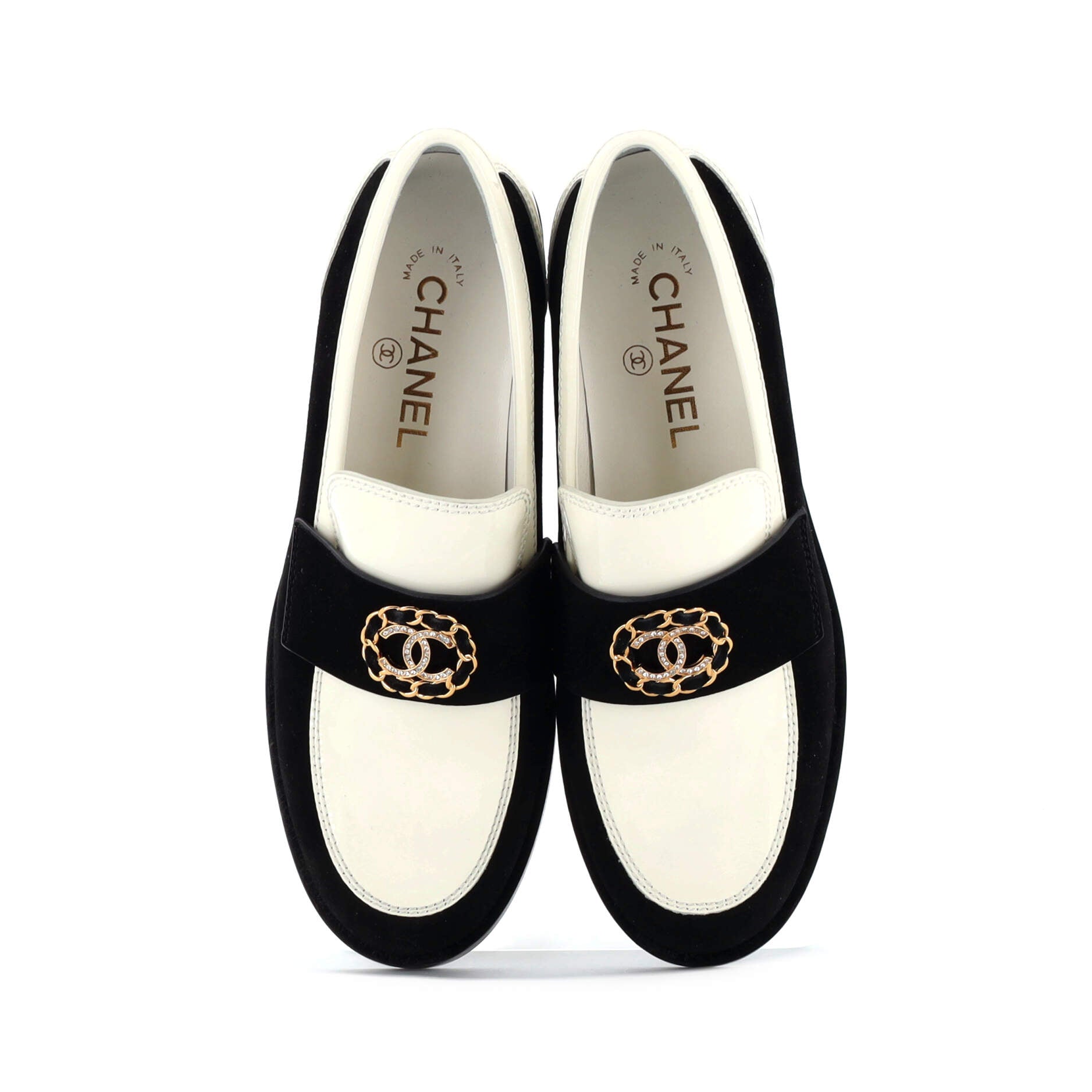 Women's CC Chain Loafers Patent with Suede