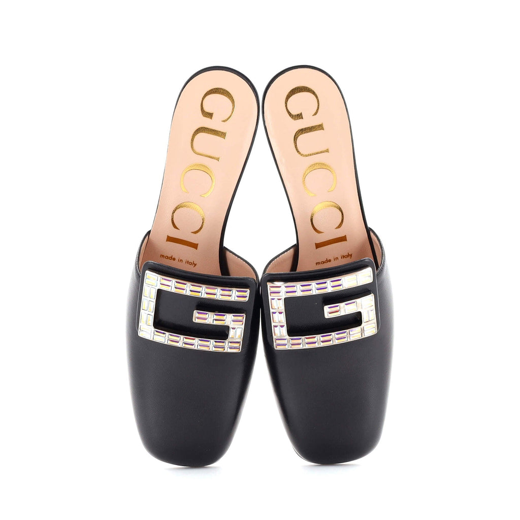 Women's Madelyn Heeled Mules Leather with Crystals