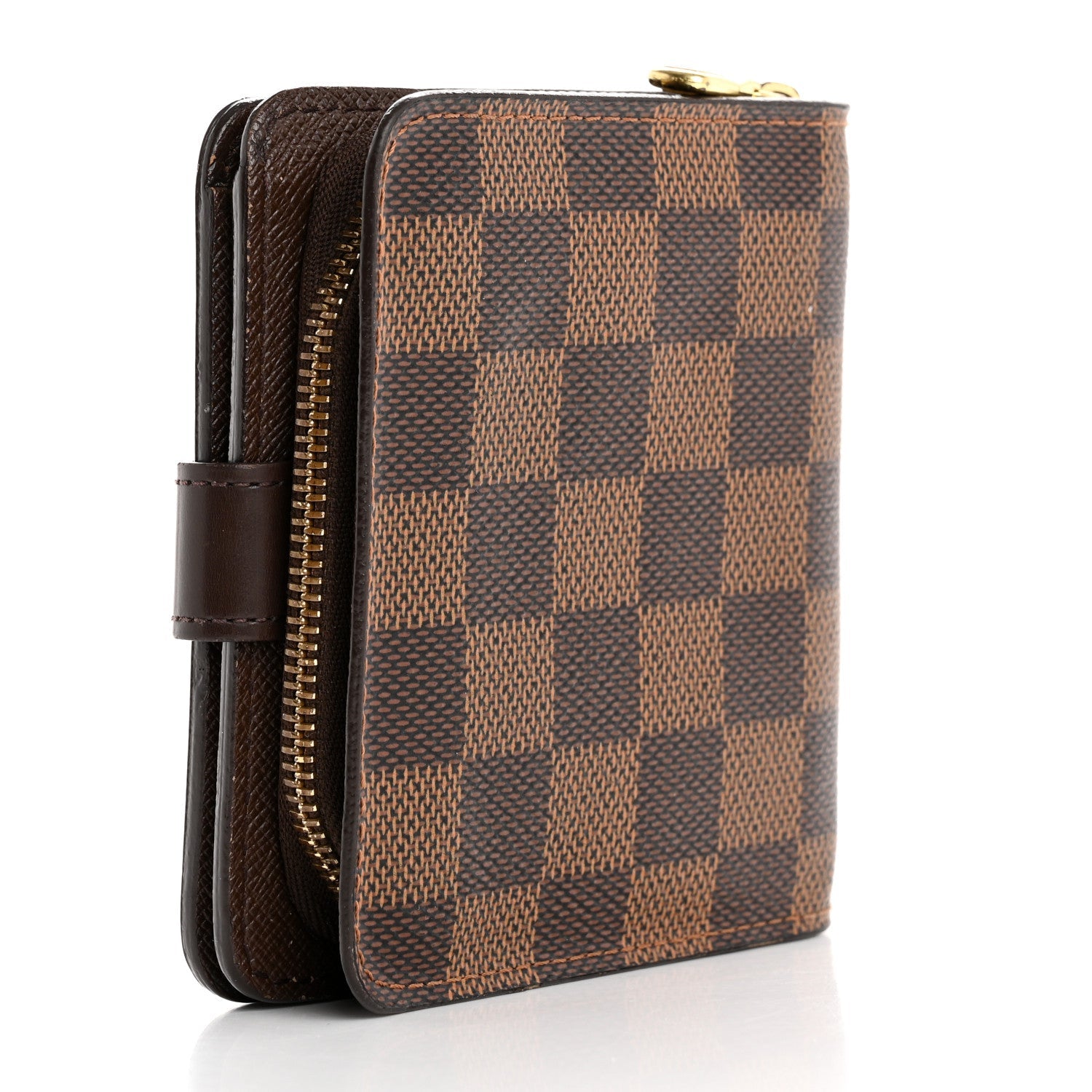 Damier Ebene Zippe Zipped Compact Wallet