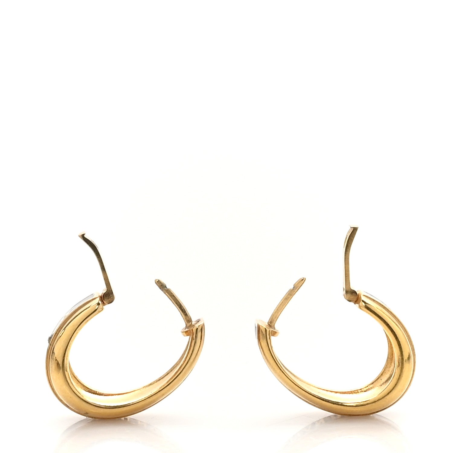 Metal Enamel Dior Code Hoop Earrings Black Gold