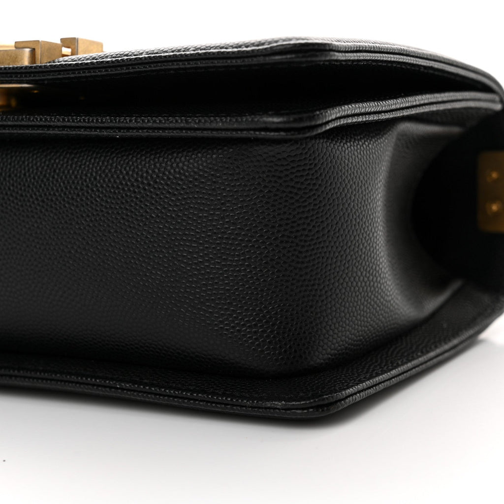 Caviar Quilted Small Boy Flap Black