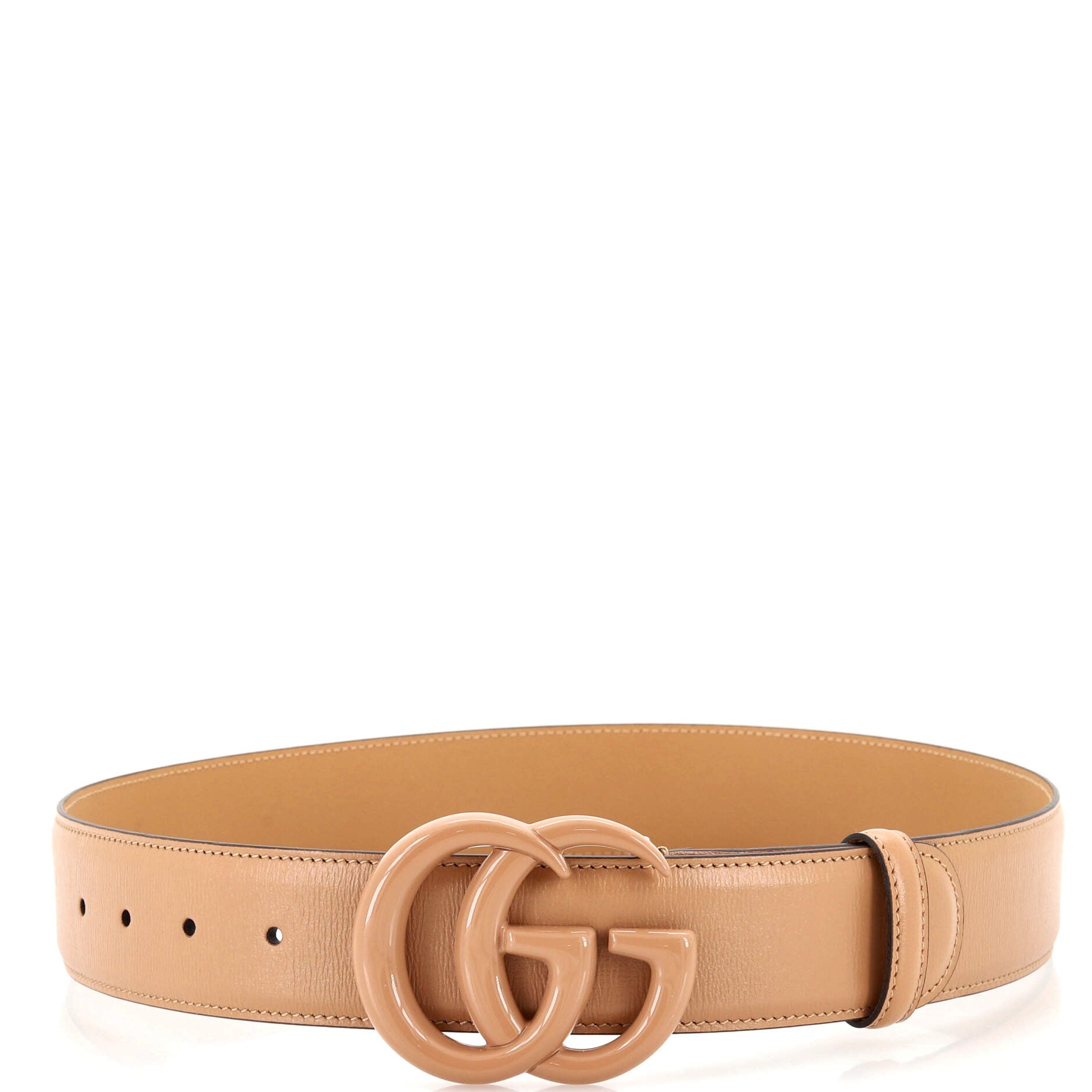 GG Marmont Monochrome Belt Leather with Enamel Wide