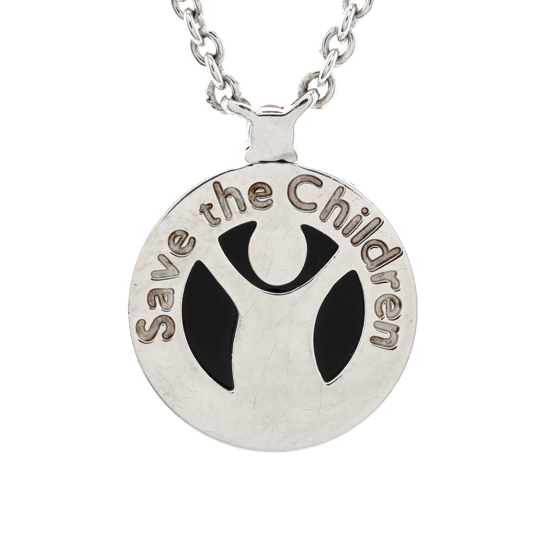 Bvlgari Bvlgari Save the Children Pendant Necklace Sterling Silver with Onyx and Ruby