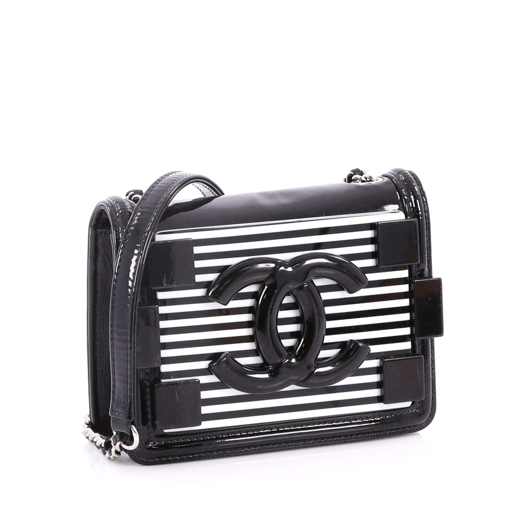 Boy Brick Flap Bag Striped Patent and Plexiglass Mini