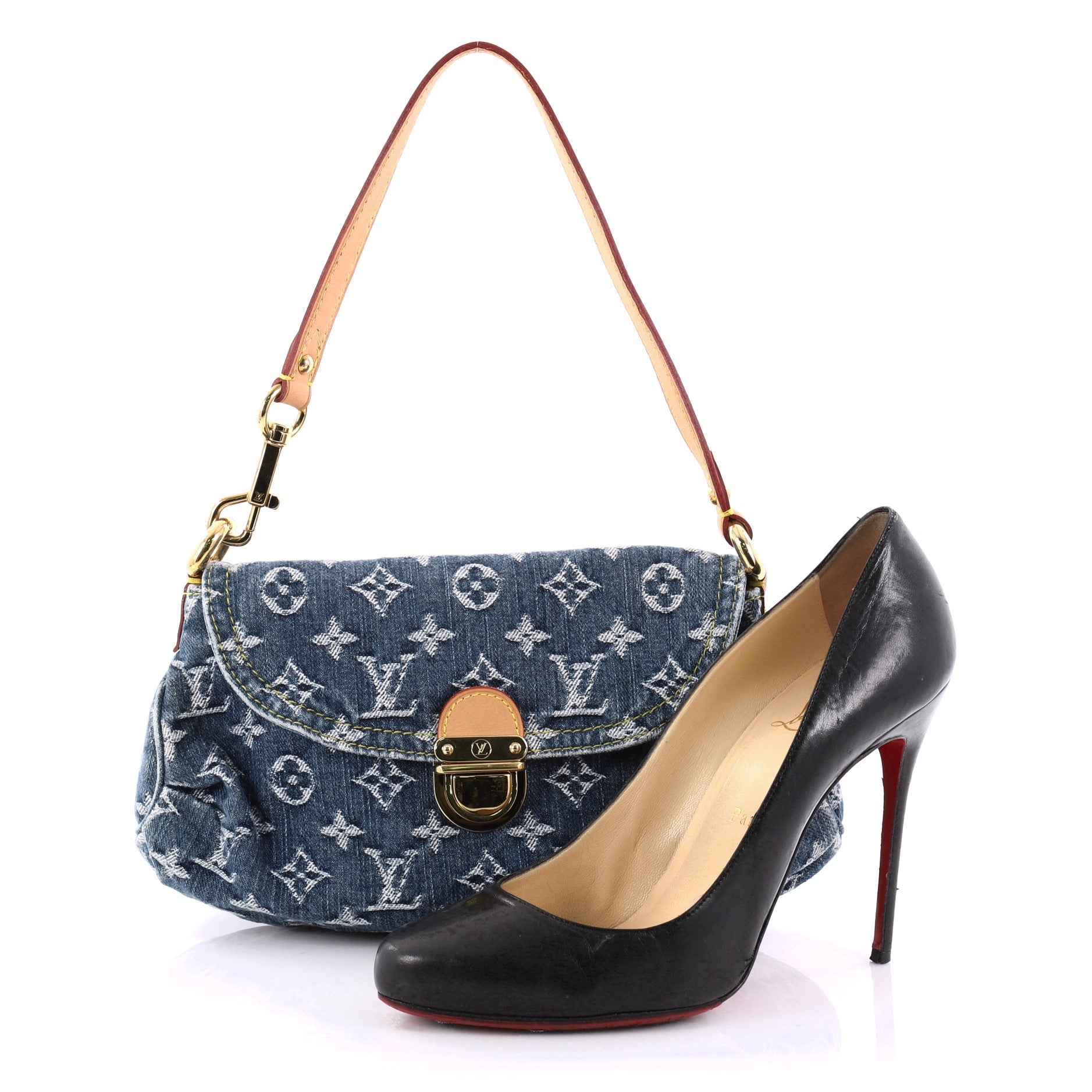 Pleaty Handbag Denim Mini