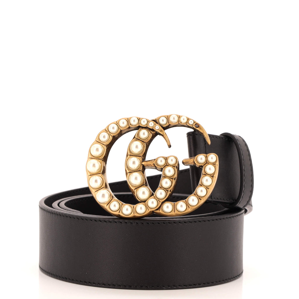 Pearly GG Marmont Belt Leather Wide 90