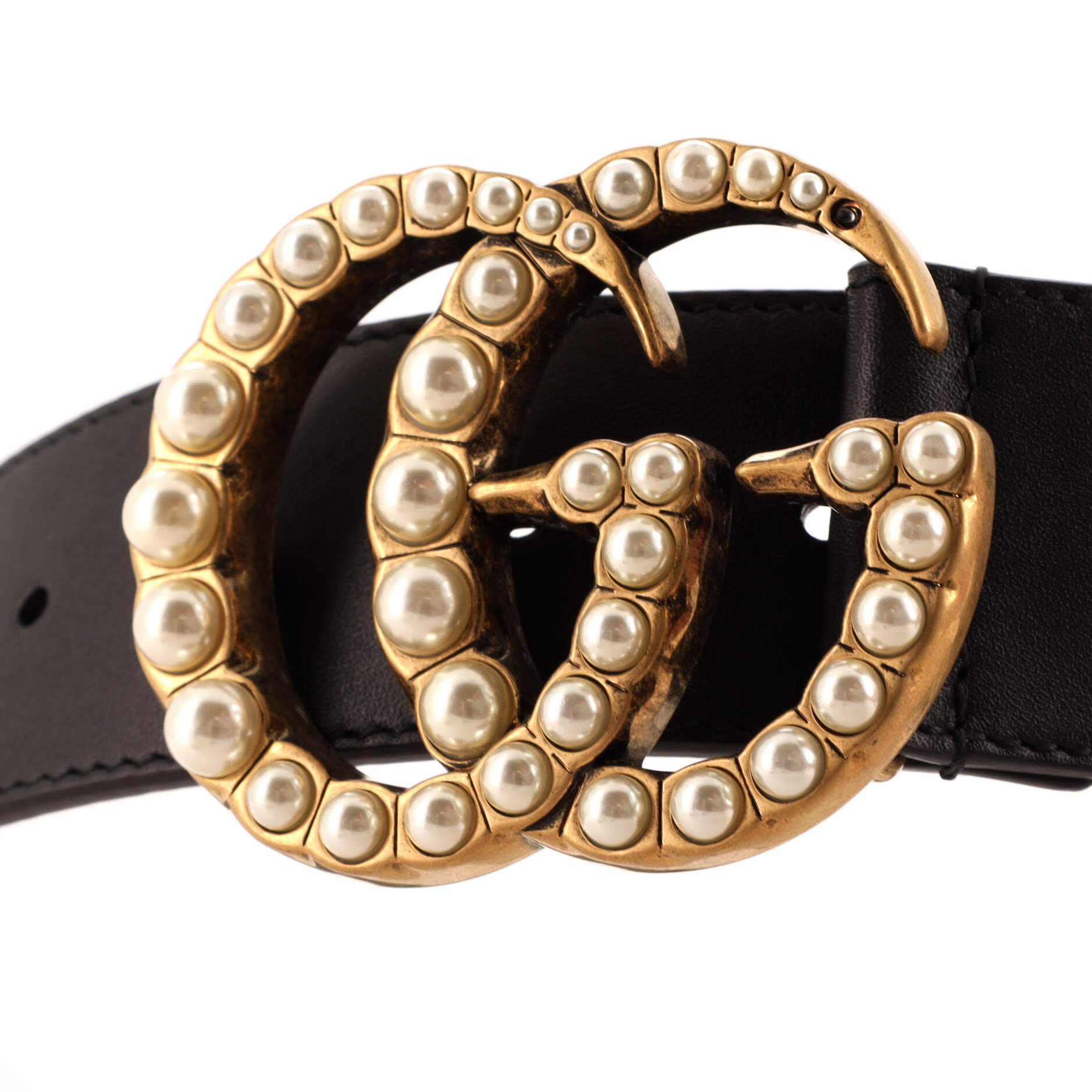 Pearly GG Marmont Belt Leather Wide 90