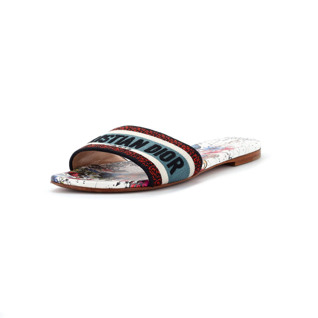 Women's Dway Flat Sandals Embroidered Canvas