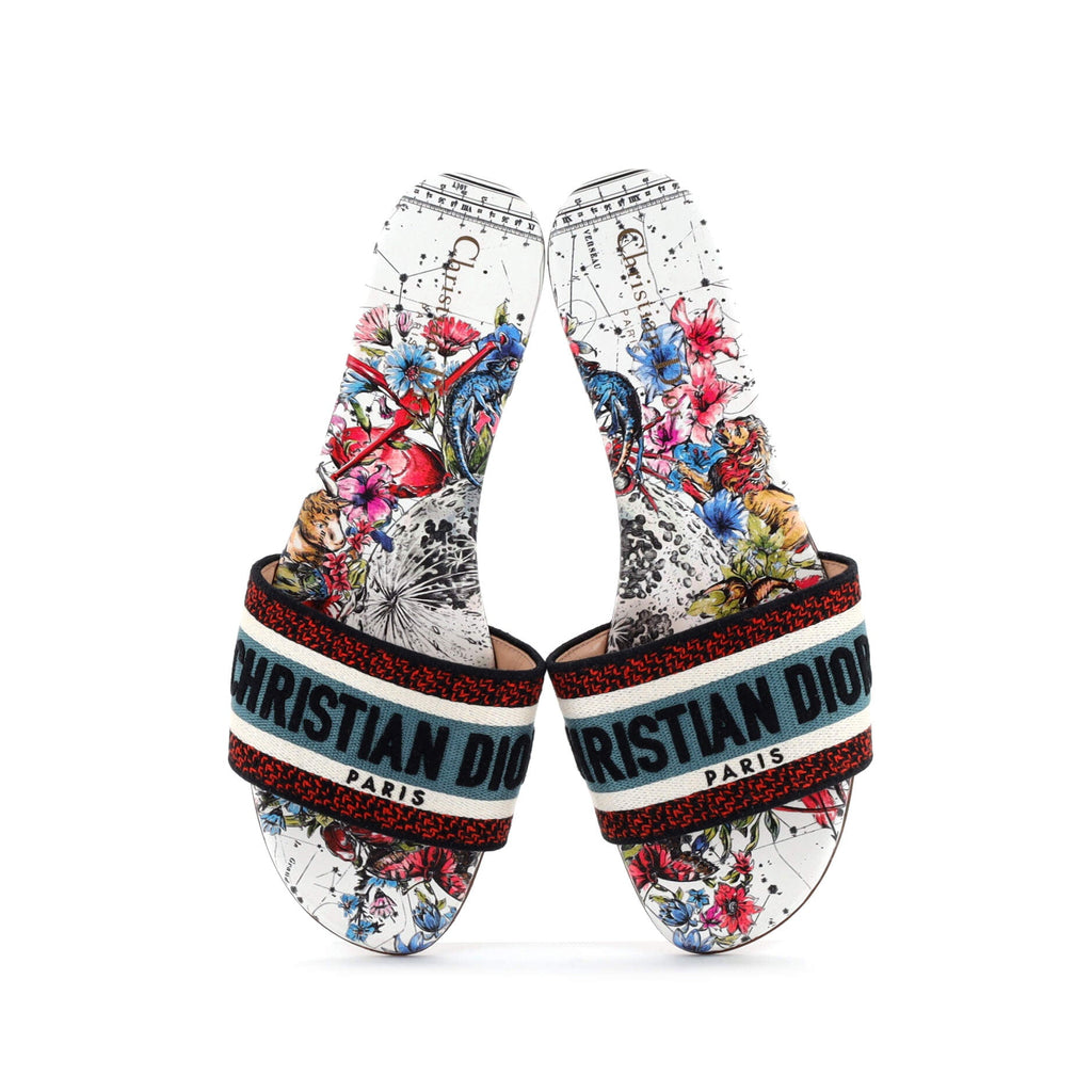 Women's Dway Flat Sandals Embroidered Canvas