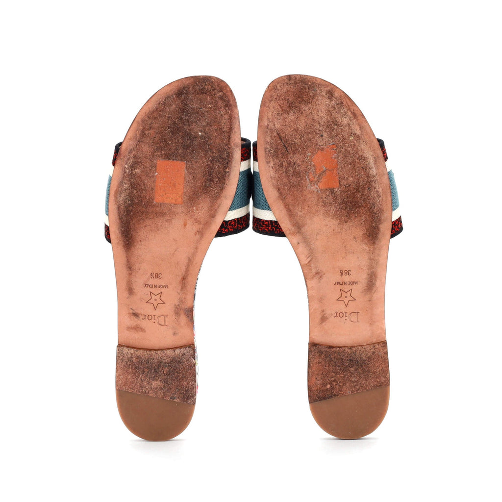 Women's Dway Flat Sandals Embroidered Canvas