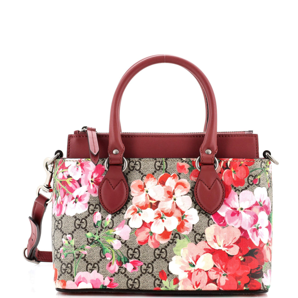 Linea A Convertible Tote Blooms Print GG Coated Canvas Mini