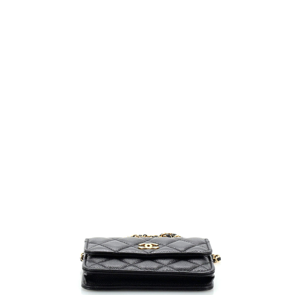 Miss Coco Strap Flap Clutch with Chain Quilted Caviar Mini