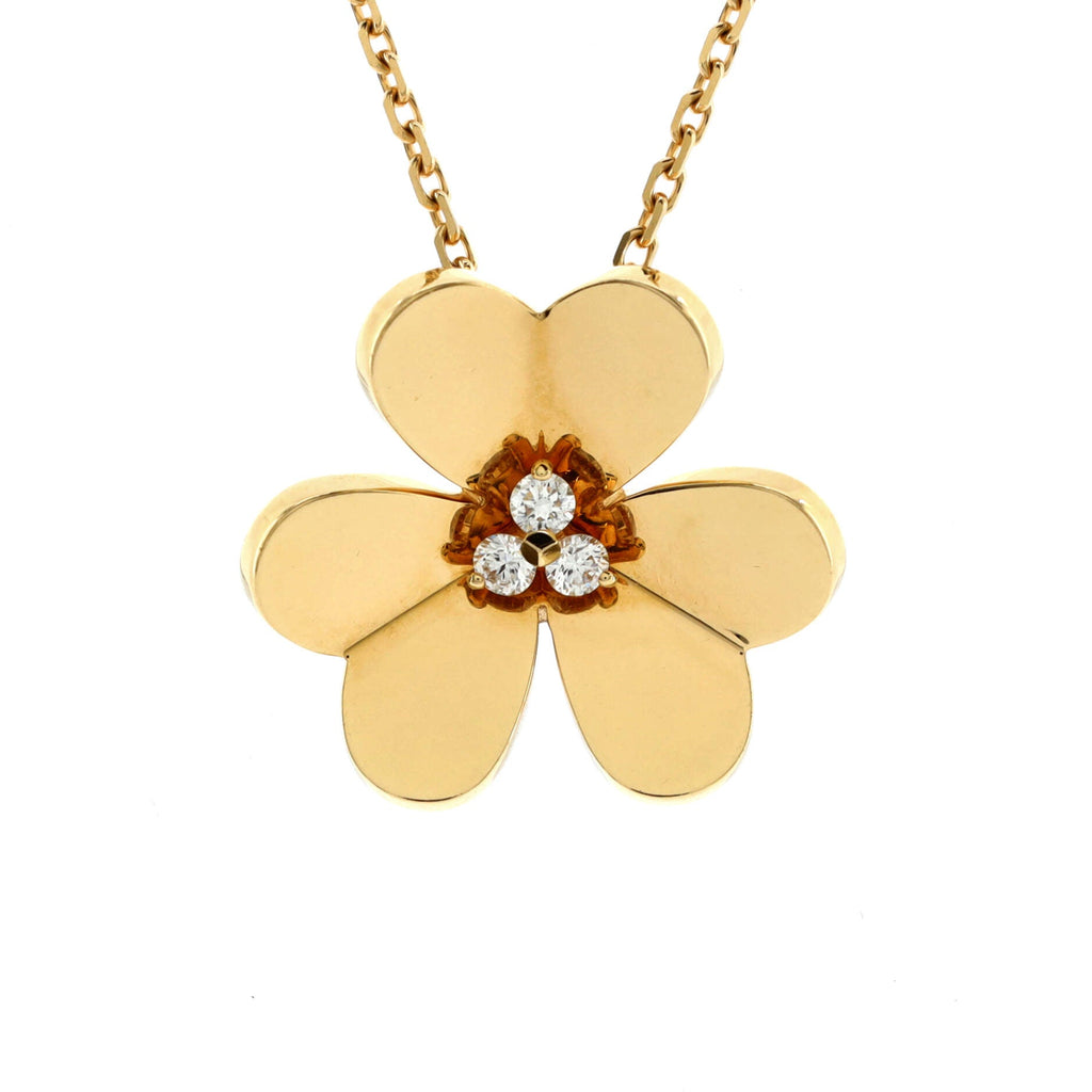 Frivole Pendant Necklace 18K Yellow Gold with Diamonds Large