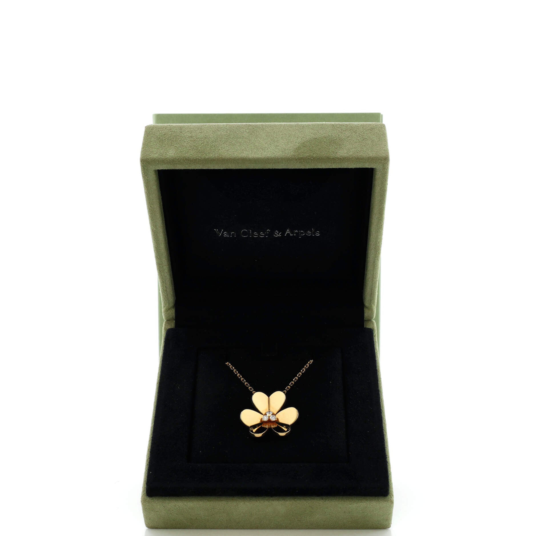 Frivole Pendant Necklace 18K Yellow Gold with Diamonds Large