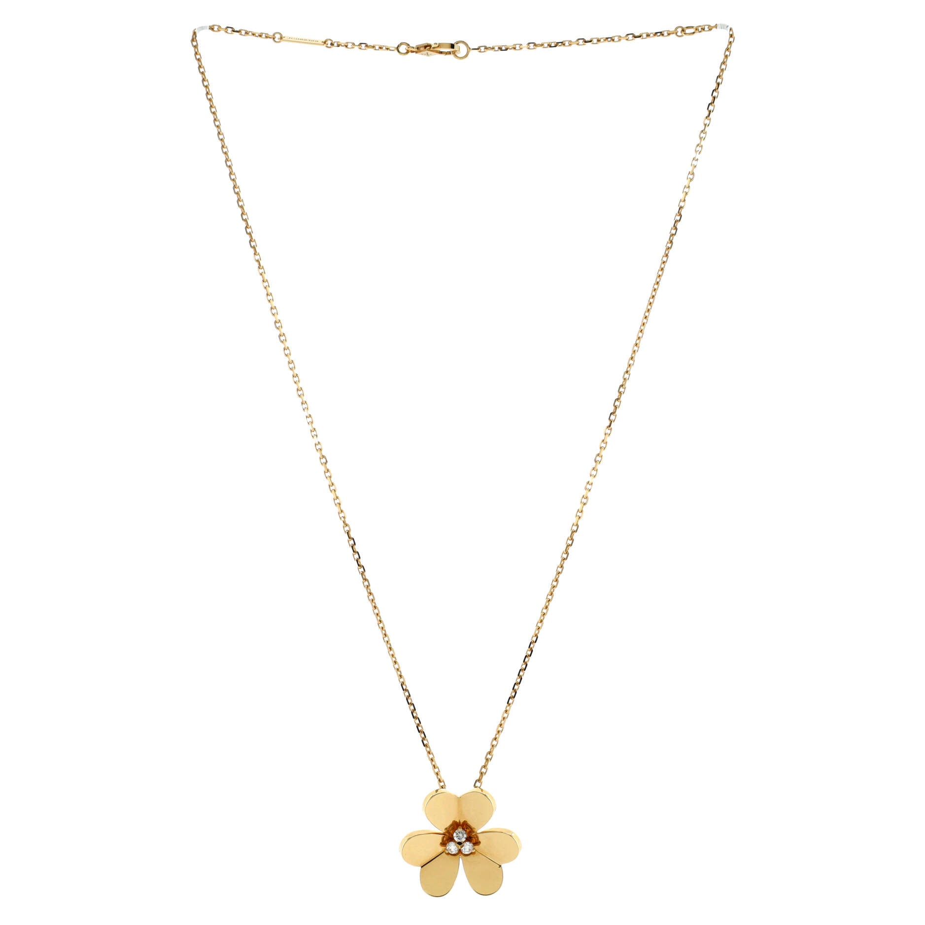 Frivole Pendant Necklace 18K Yellow Gold with Diamonds Large