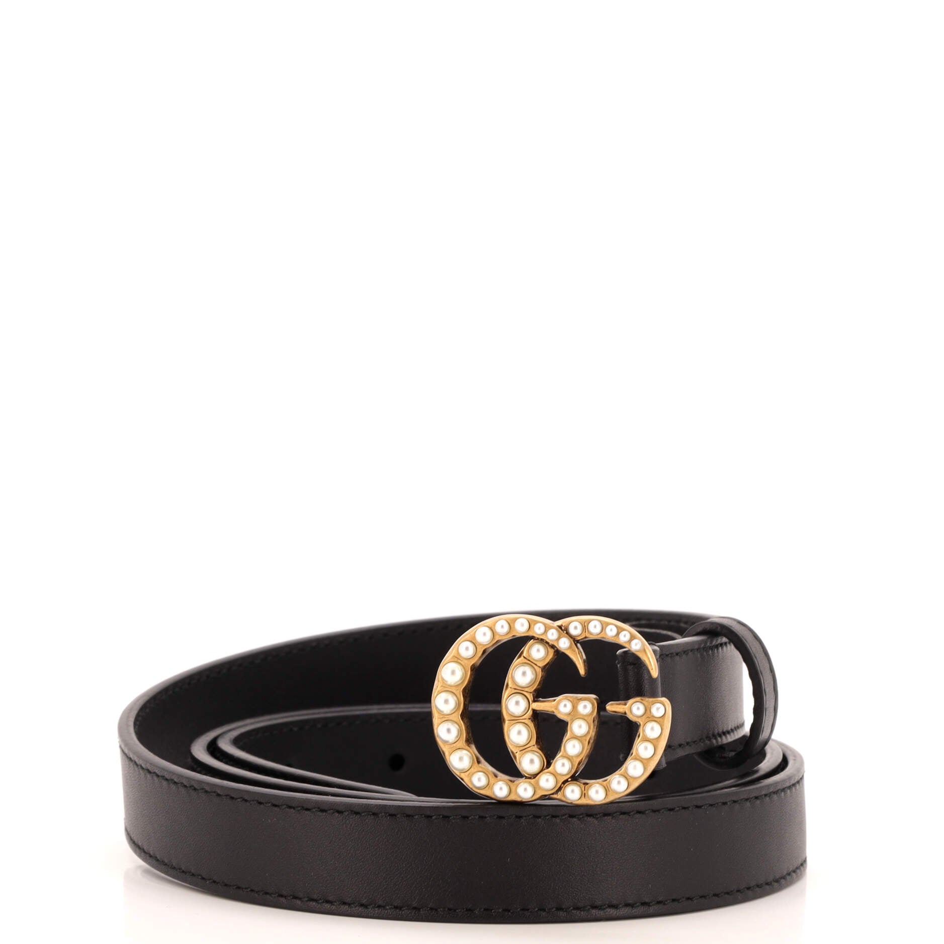 Pearly GG Marmont Belt Leather Thin 85