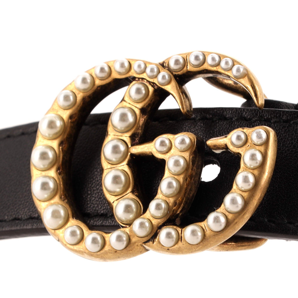 Pearly GG Marmont Belt Leather Thin 85