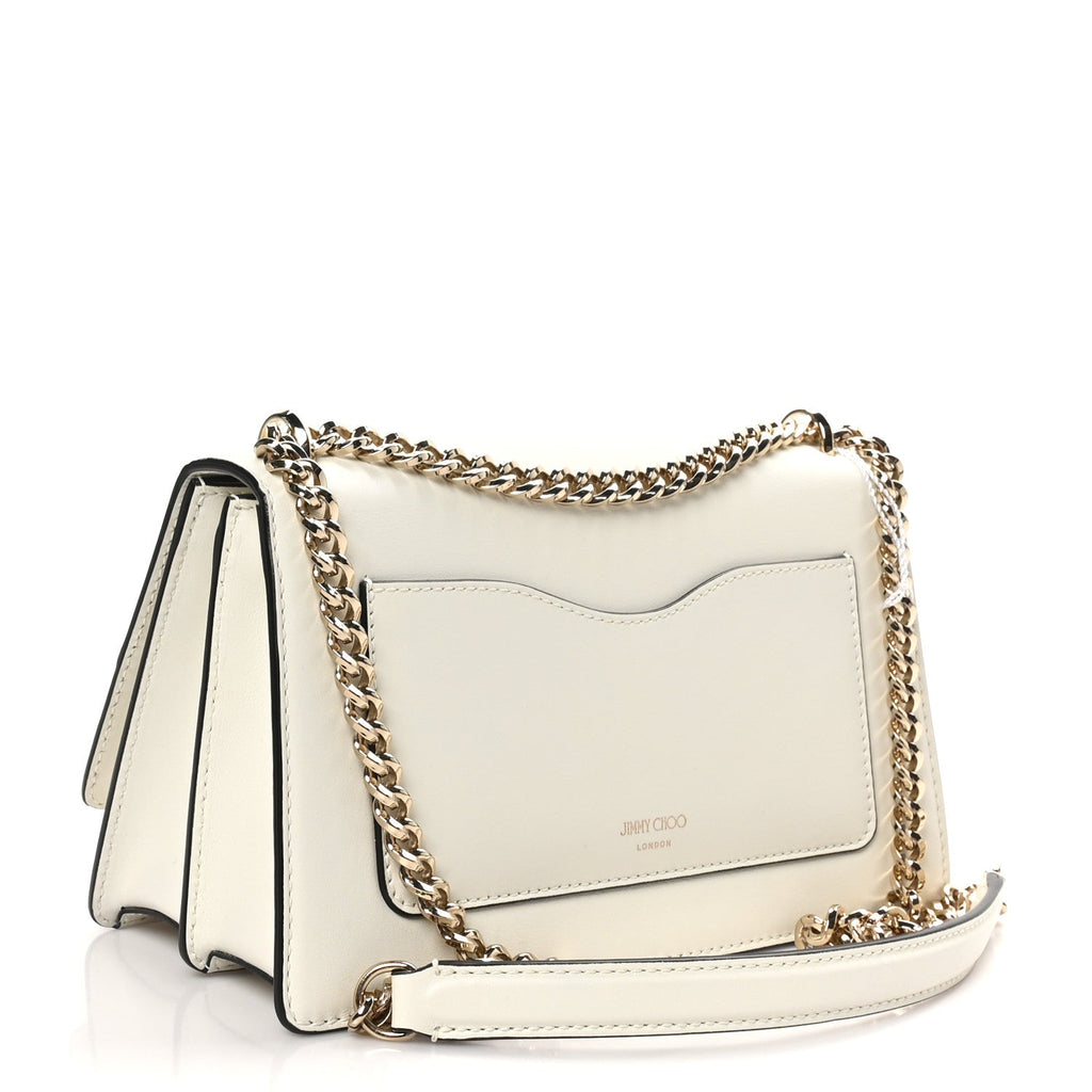 Shiny Calfskin Medium Varenne Shoulder Bag Latte