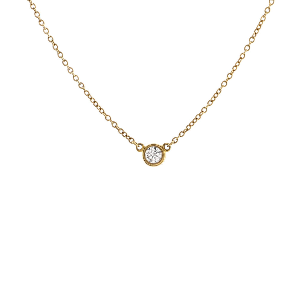 Elsa Peretti Diamonds By The Yard Pendant Necklace 18K Yellow Gold and Diamond 0.12CT