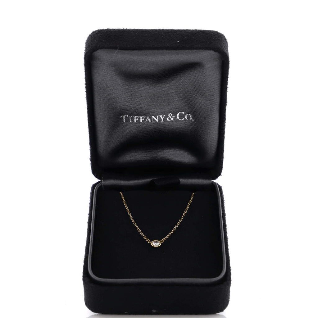 Elsa Peretti Diamonds By The Yard Pendant Necklace 18K Yellow Gold and Diamond 0.12CT