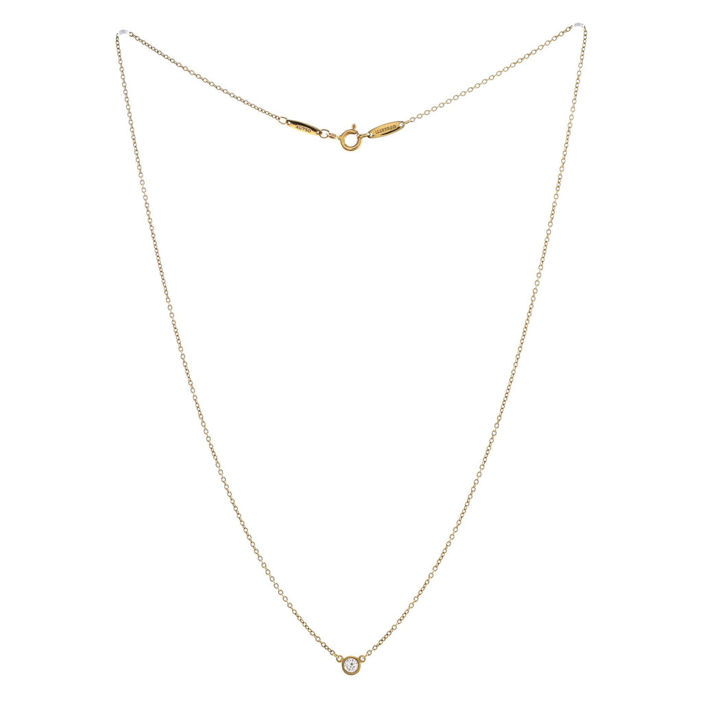Elsa Peretti Diamonds By The Yard Pendant Necklace 18K Yellow Gold and Diamond 0.12CT