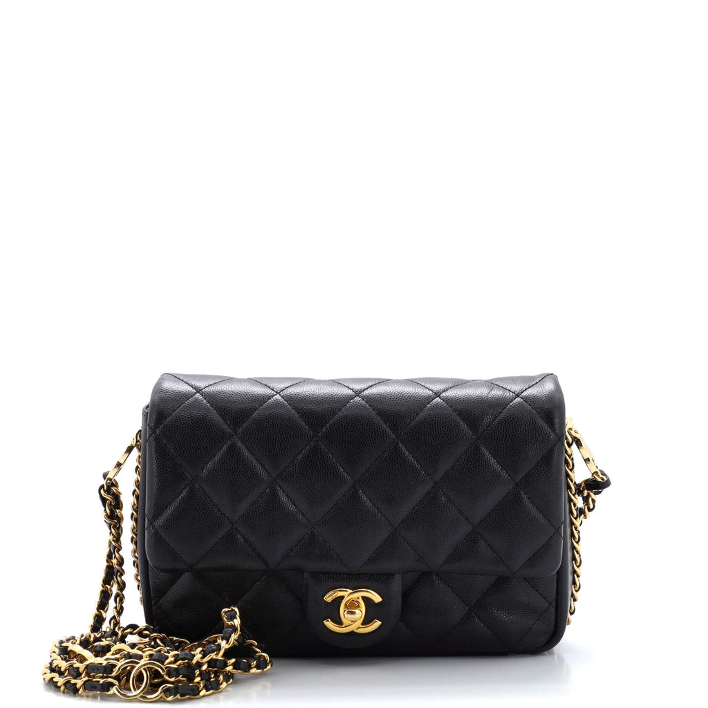 CC You Flap Bag Quilted Caviar Mini