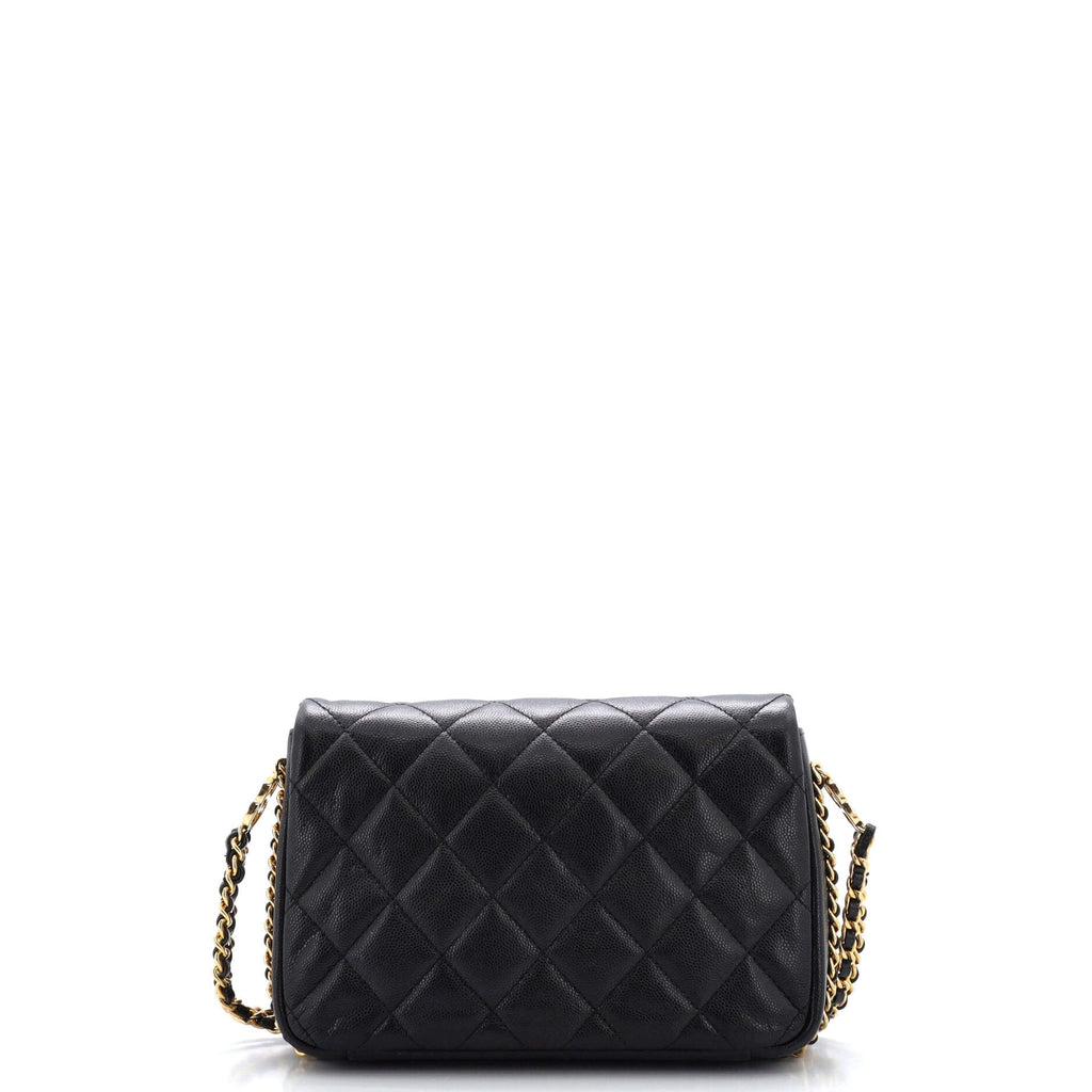 CC You Flap Bag Quilted Caviar Mini