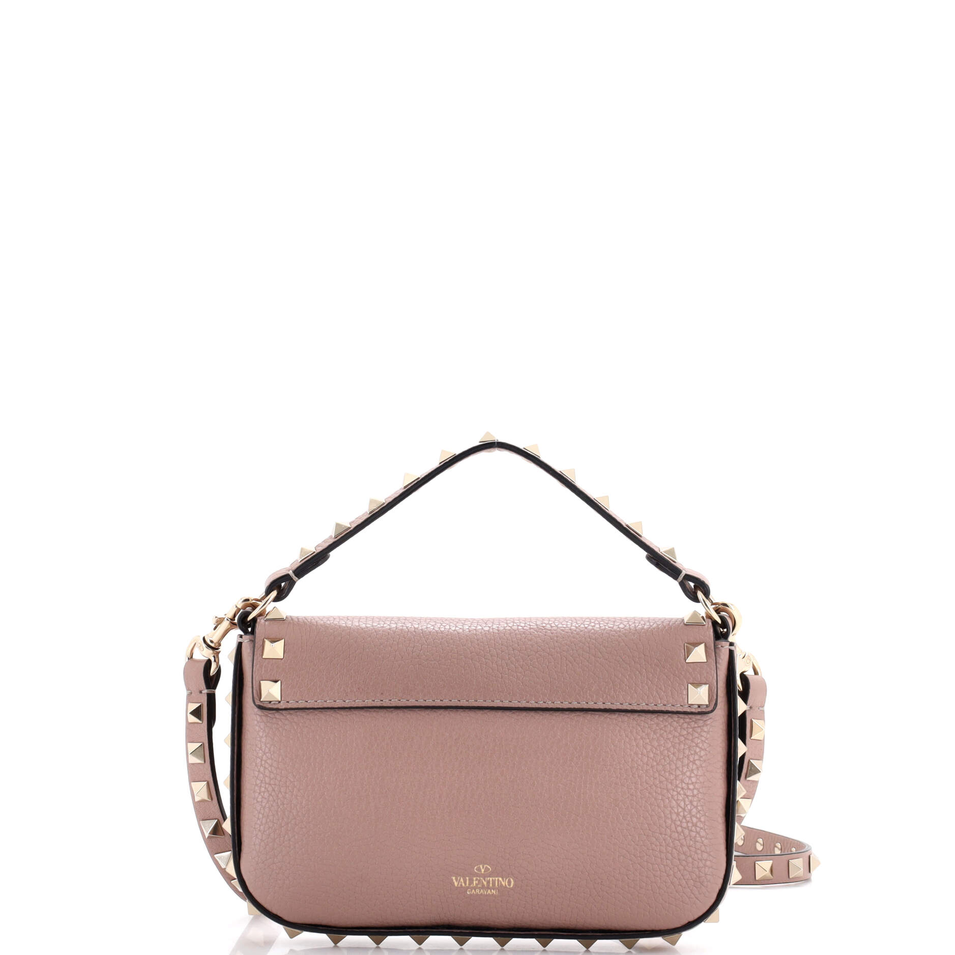 Rockstud Top Handle Crossbody Pouch Leather Mini