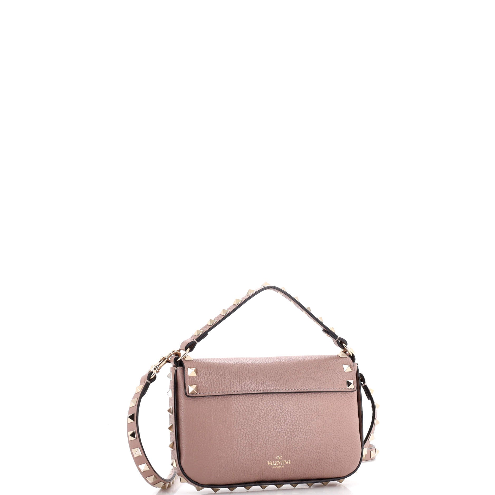 Rockstud Top Handle Crossbody Pouch Leather Mini