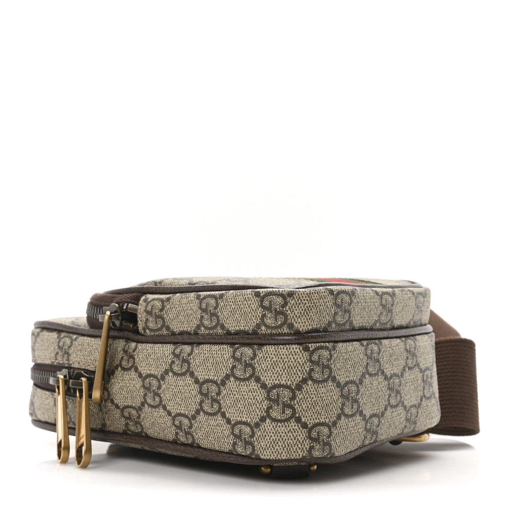 GG Supreme Monogram Web Mini Ophidia Messenger Brown
