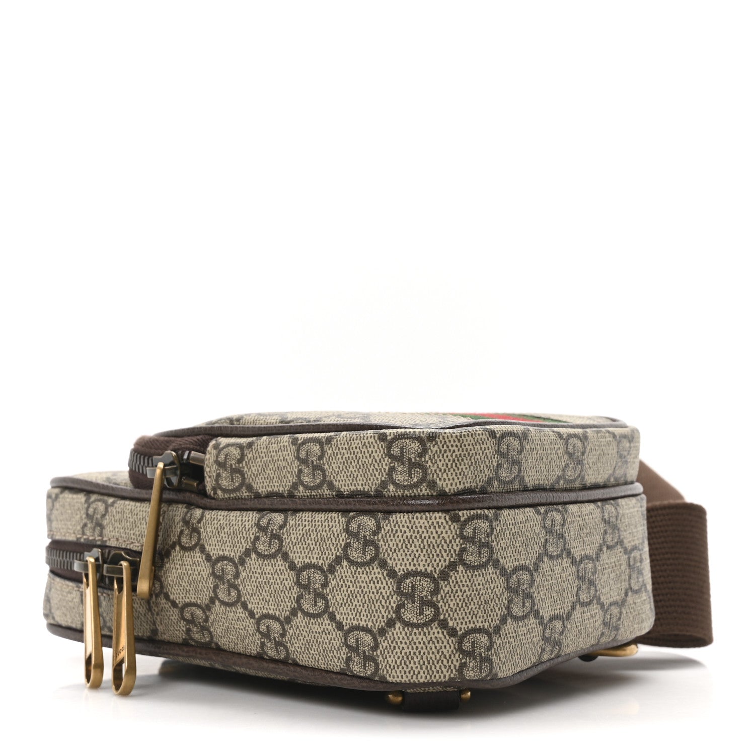 GG Supreme Monogram Web Mini Ophidia Messenger Brown