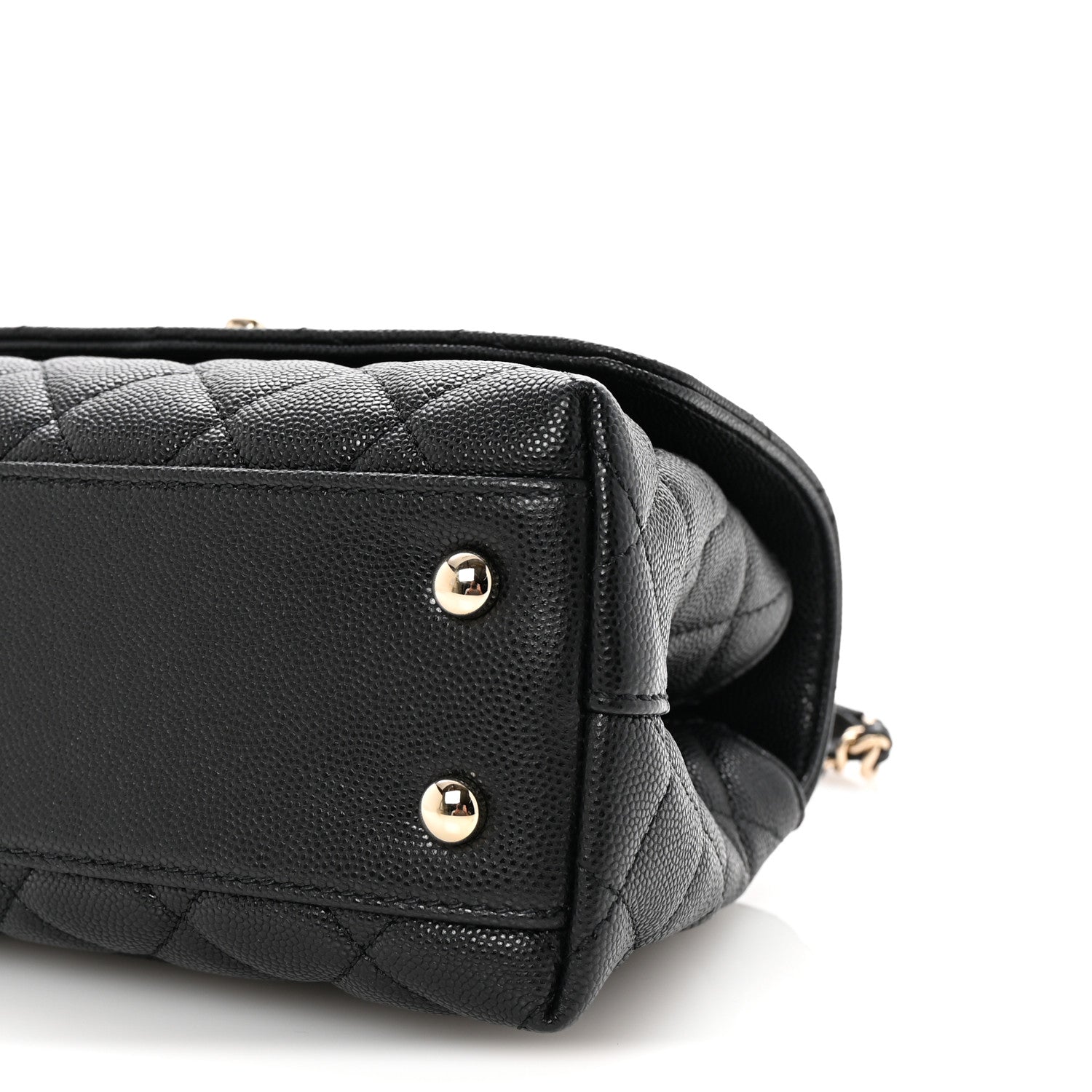 Caviar Quilted Mini Coco Handle Flap Black