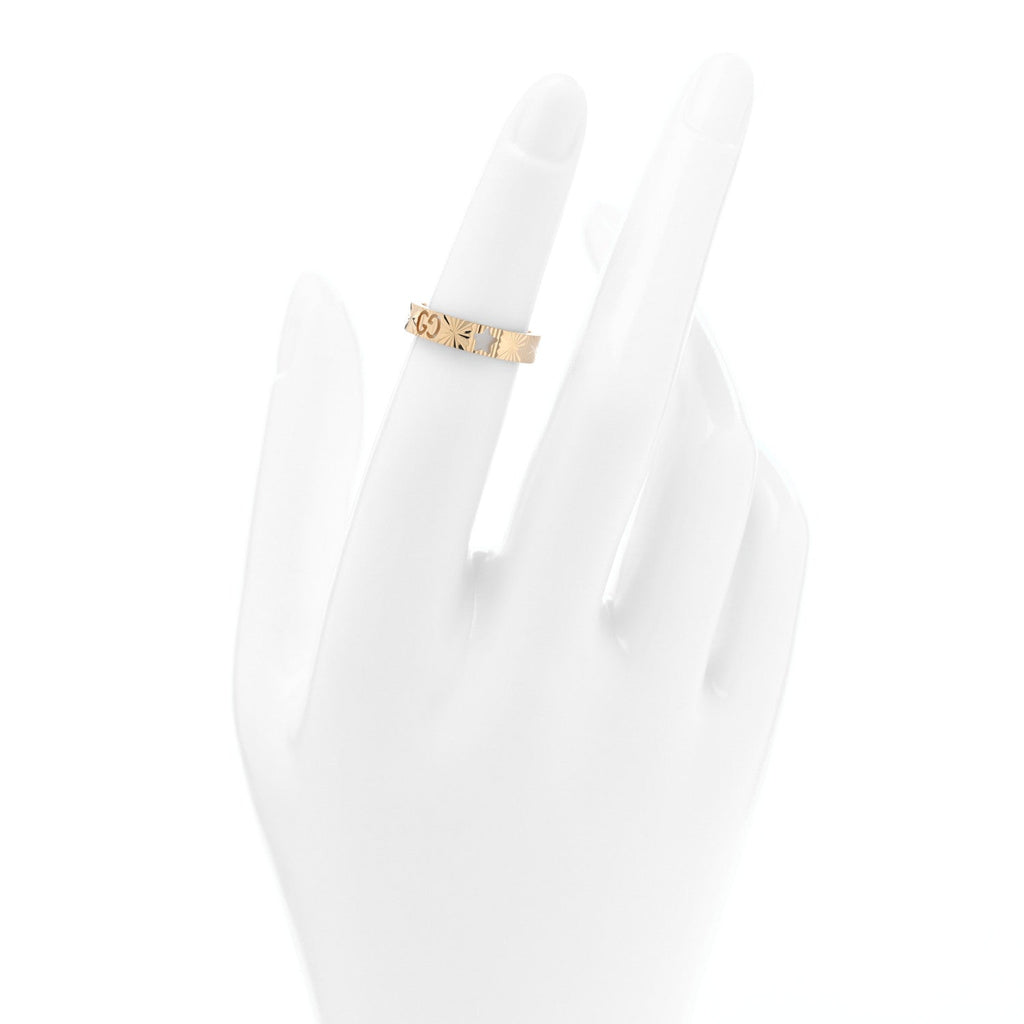 18K Yellow Gold Icon Stars Band Ring 48 4.5