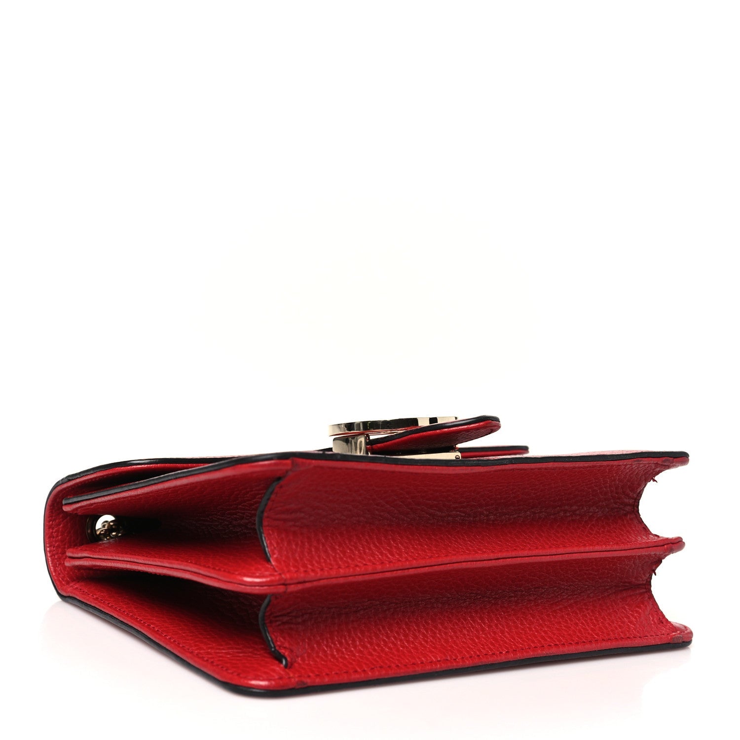 Dollar Calfskin Small Interlocking G Shoulder Bag Red