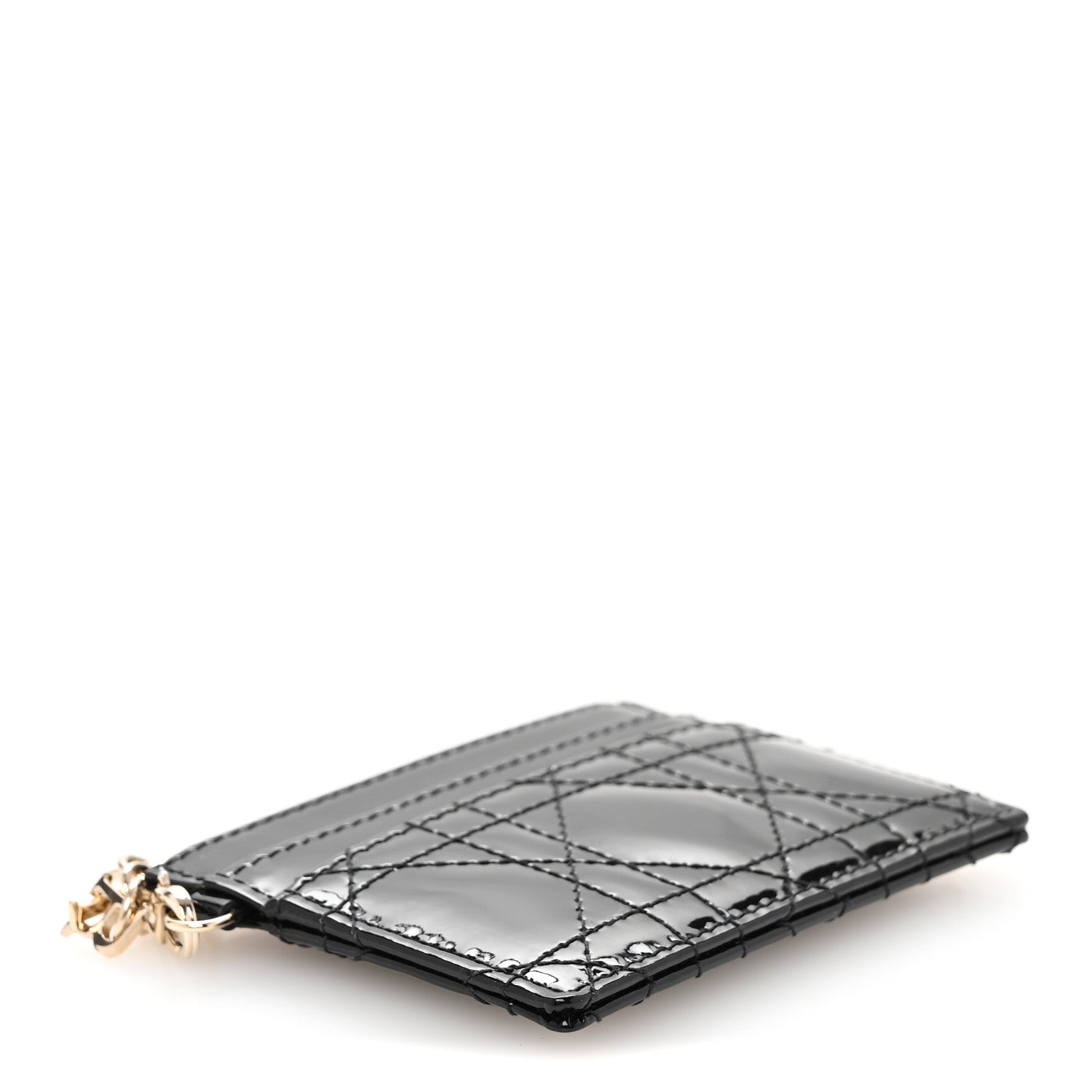 Patent Cannage Lady Dior  Holder Black