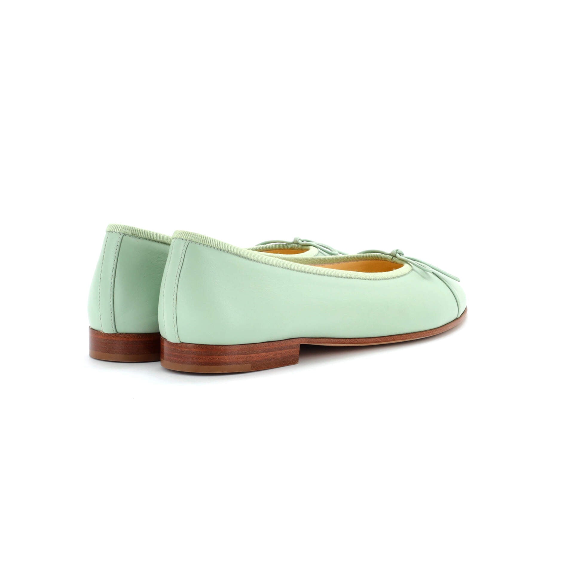 Women's CC Cap Toe Bow Ballerina Flats Leather