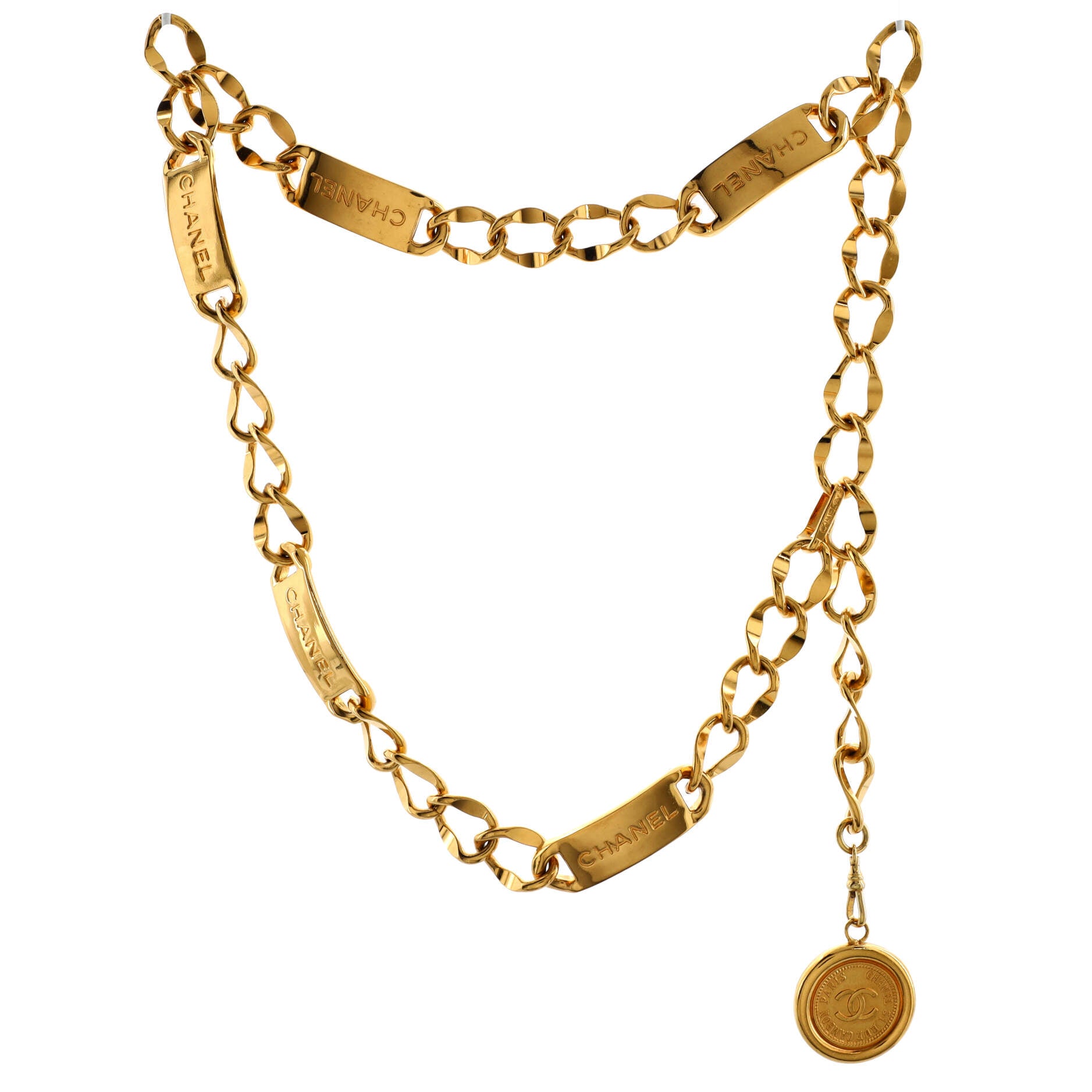 Vintage Medallion Logo Chain Belt Metal 85