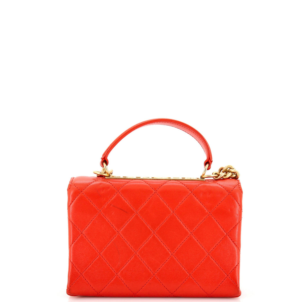 Trendy Spirit Top Handle Bag Quilted Lambskin Small