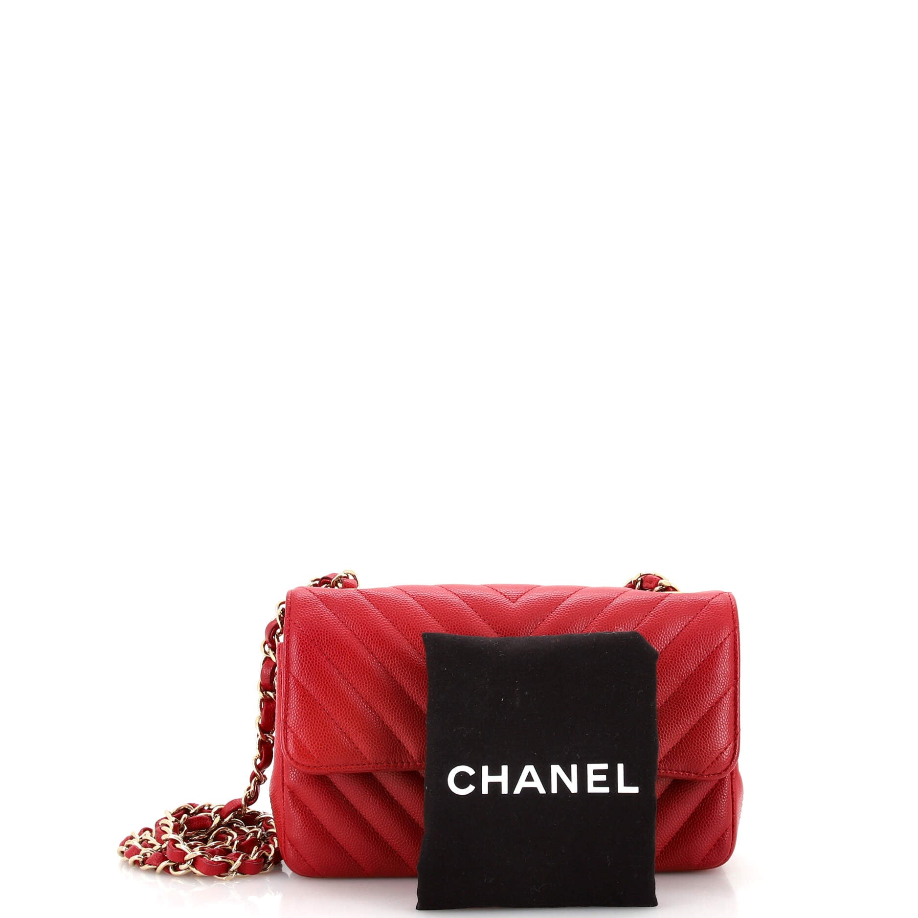 Classic Single Flap Bag Chevron Caviar Mini