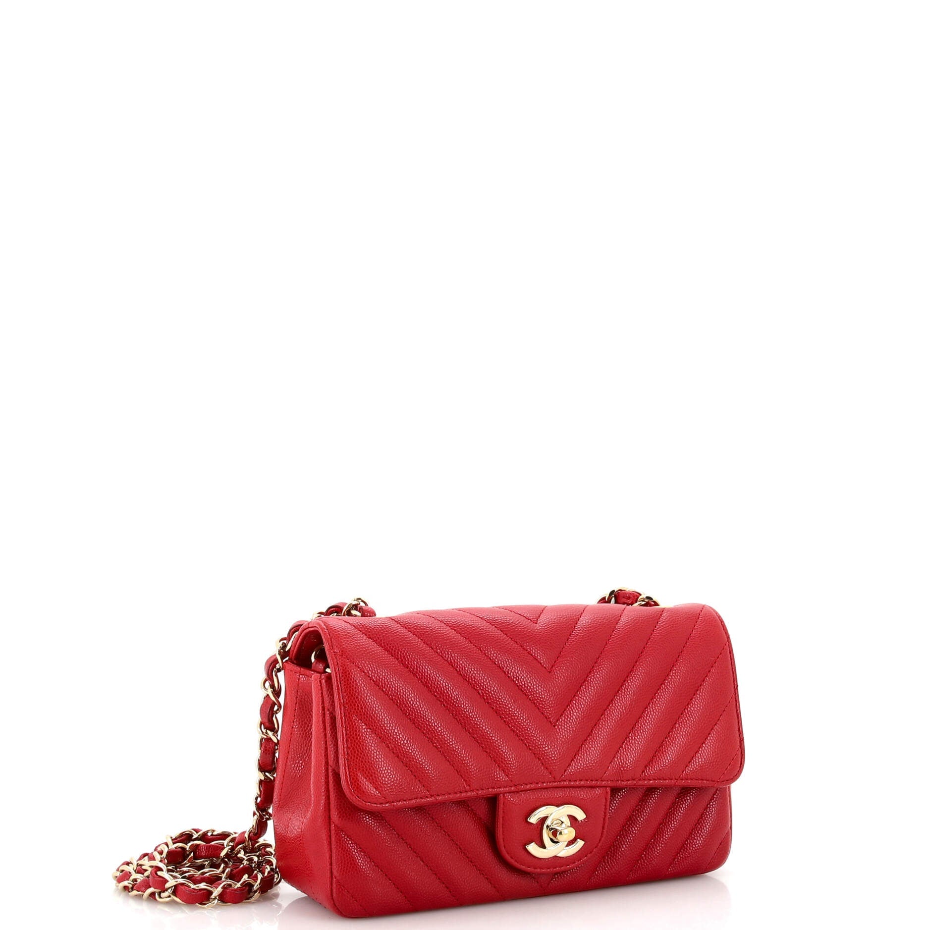 Classic Single Flap Bag Chevron Caviar Mini