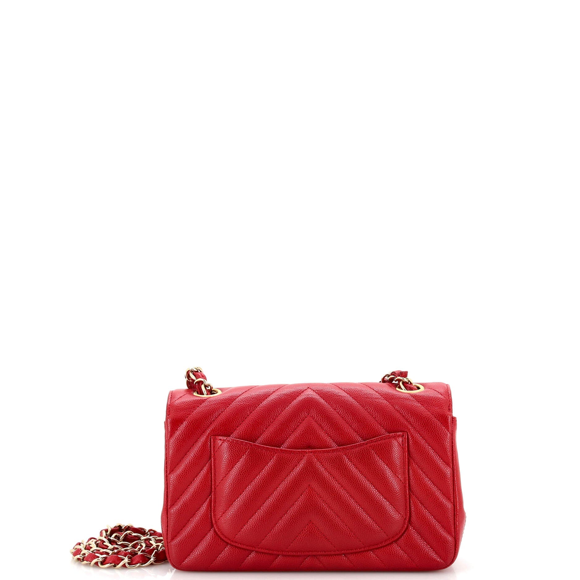 Classic Single Flap Bag Chevron Caviar Mini