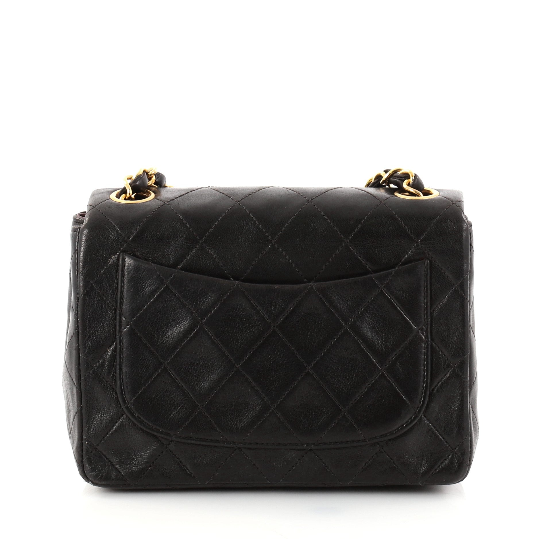 Vintage Square Classic Single Flap Bag Quilted Lambskin Mini