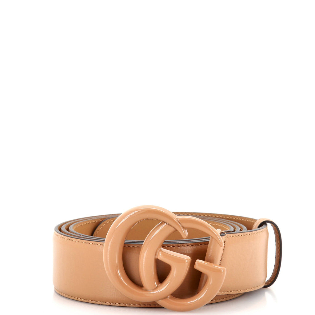 GG Marmont Monochrome Belt Leather with Enamel Wide
