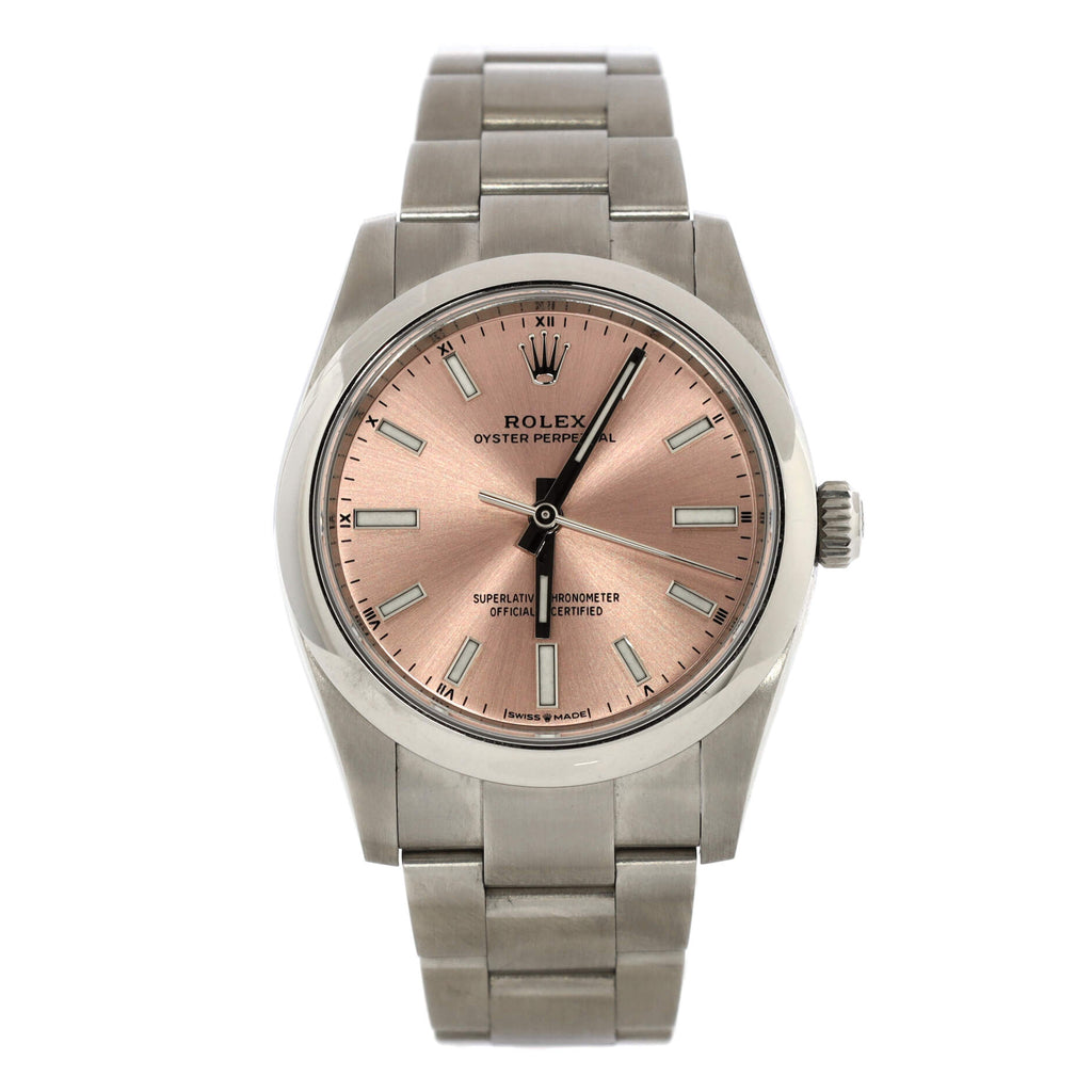 Oyster Perpetual Pink Automatic Watch Stainless Steel 34
