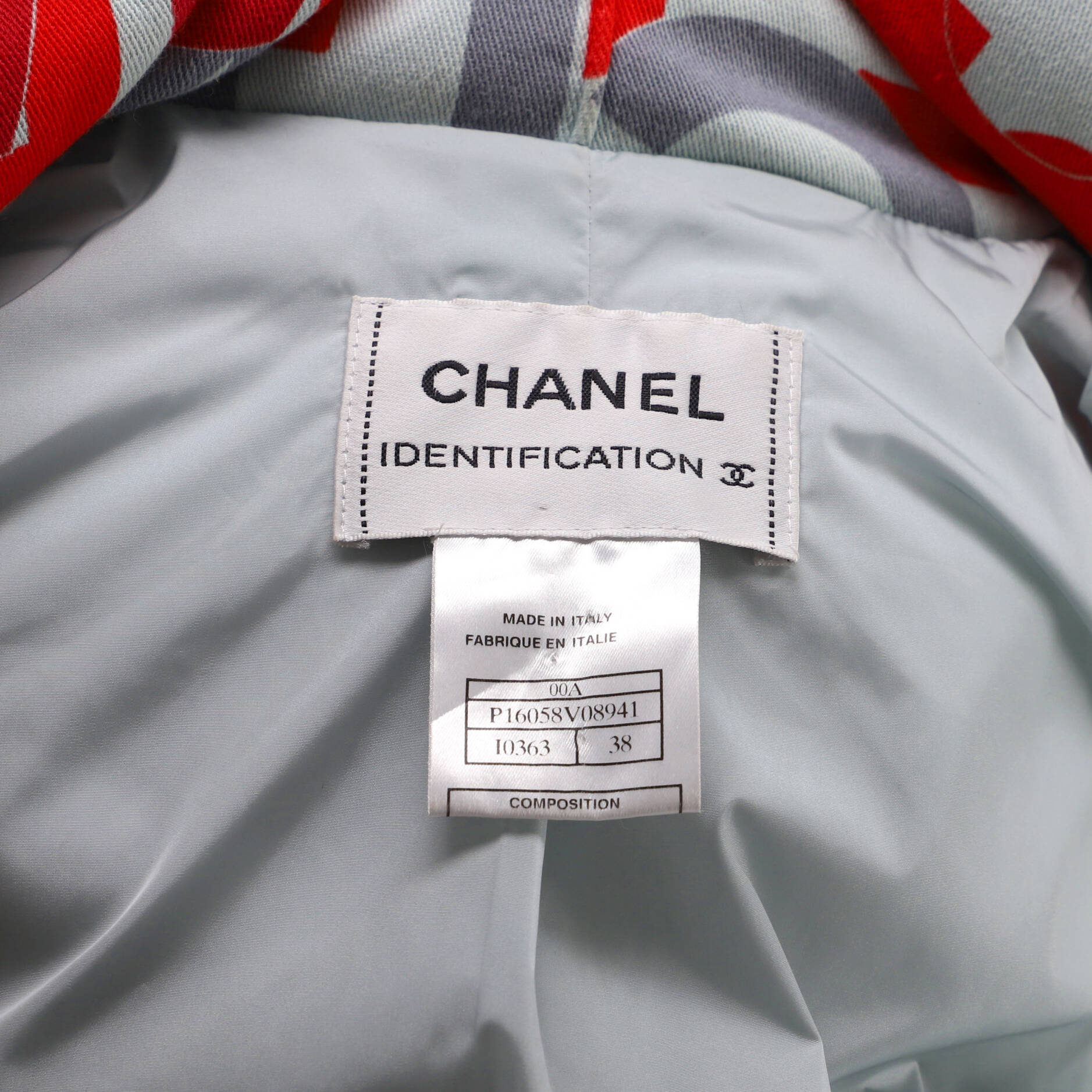 Women's Letter Two Pocket Zipped Puffer Jacket Cotton Blend