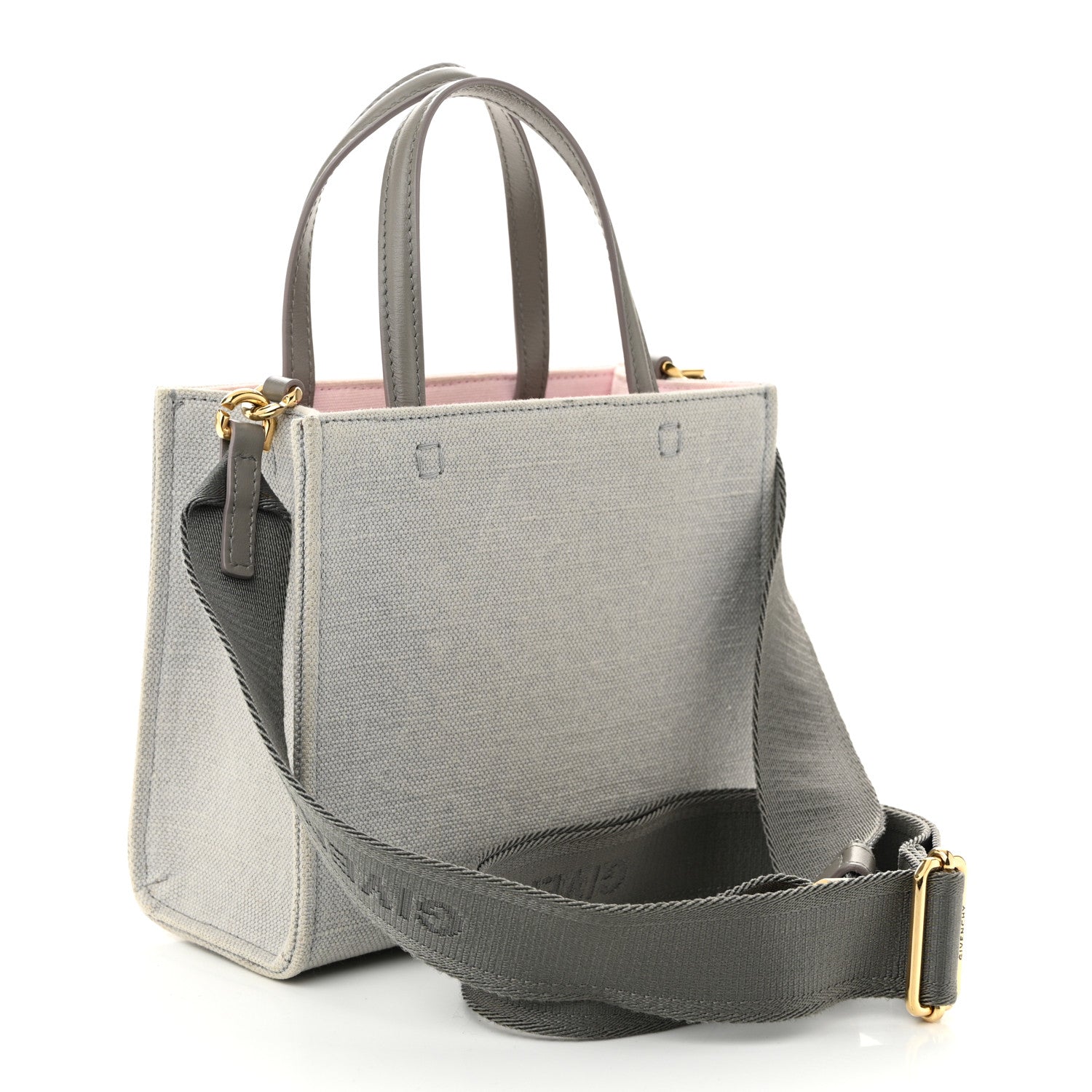 Canvas Mini Bond Shopper Tote Light Grey