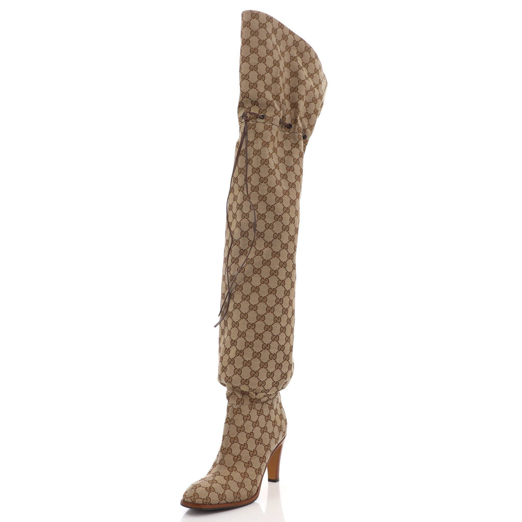 Women's Lisa Thigh High Boots GG Canvas