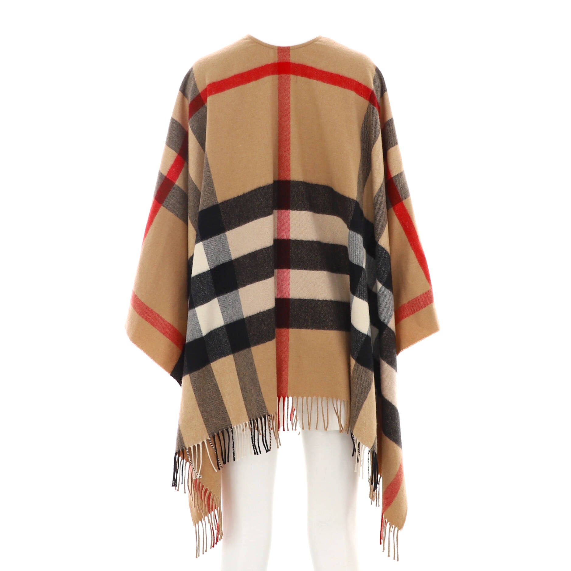 Women's Mega Check Cape Wool and Cashmere